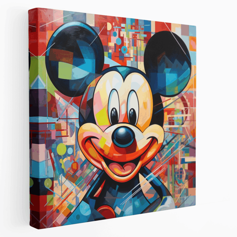 Cubist Mickey Mouse Soyut Kanvas Tablo Baskı