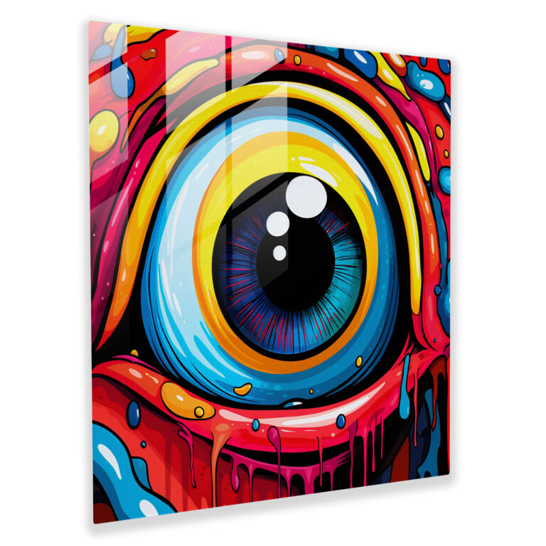 Pop Art Tarzında Minyon Cam Tablo - Modern Sanat Minyonlar