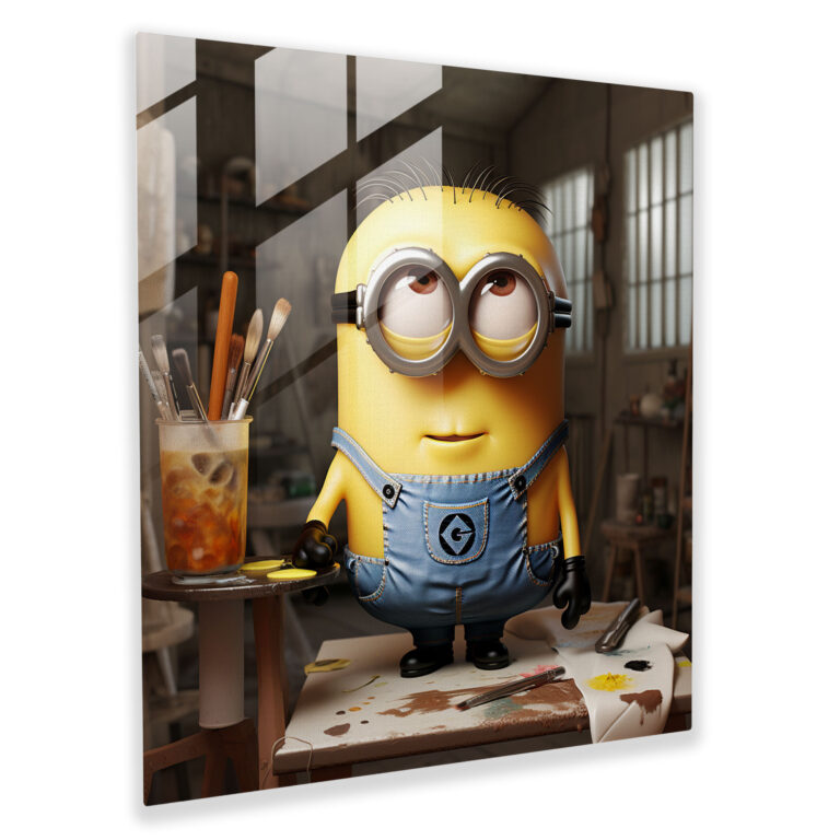 Minions Cam Tablo - Fotoğraf Gerçekliği Sanatı - Minions Modern Sanat Cam Sanatı Duvar Dekorasyonu