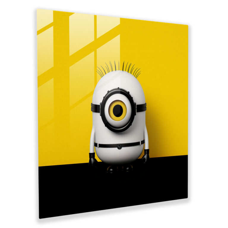 Minions Cam Tablo - Minimalist Monokrom - Minions Cesur İfade Ev Dekorasyonu Zarafet