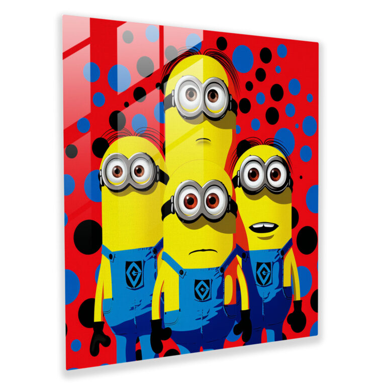 Minions Cam Tablo - Pop Art Şöleni - Ev Dekorasyonu Duvar Dekorasyonu Cam Duvar Sanatı