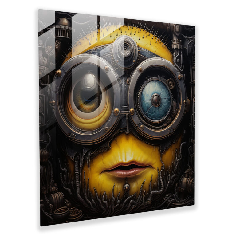 Minions Gerçekçi Portre Cam Tablo - Minions Detaylı Desenler Benzersiz Kişilik Modern Sanat