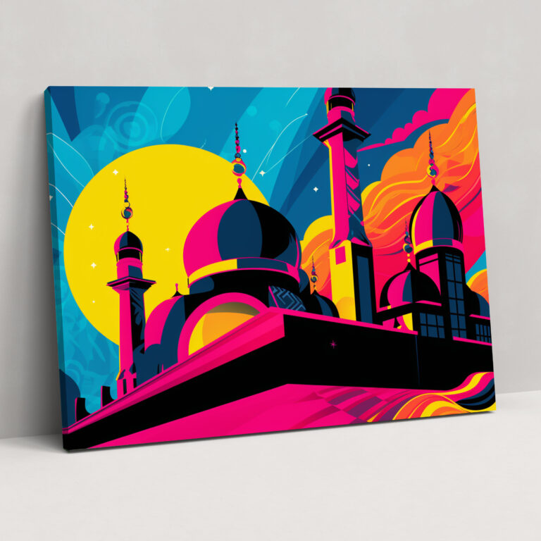 Pop Art Camii Duvar Sanatı - Kanvas Tablo Ev Dekorasyonu Duvar Dekorasyonu
