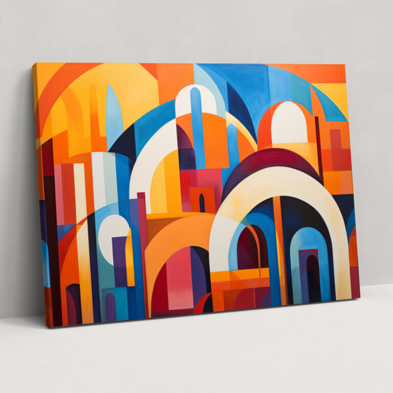 Modern Camii Kanvas Tablo - Canlı Renkler Modern Tasarım