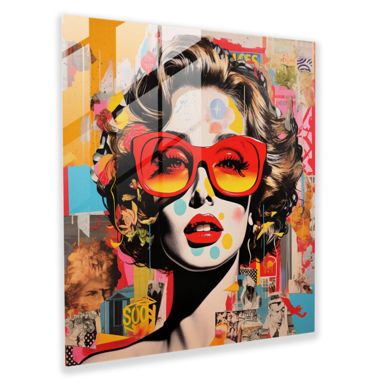 Pop Art Kolaj Cam Tablo - Pop Fusion Cam Duvar Sanatı