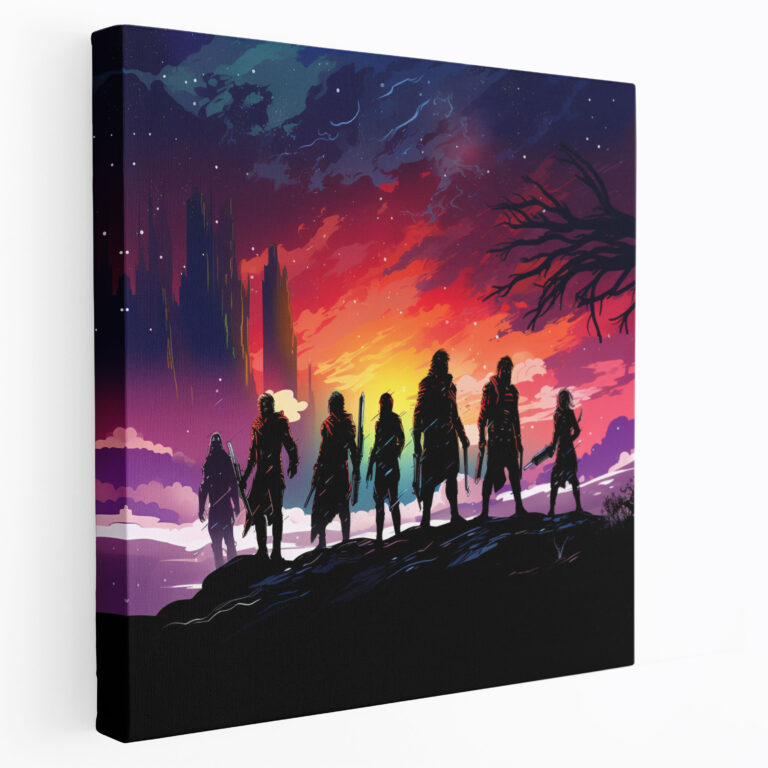 Marvel Galaksinin Koruyucuları Siluet Kanvas Tablo - Ev Dekorasyonu