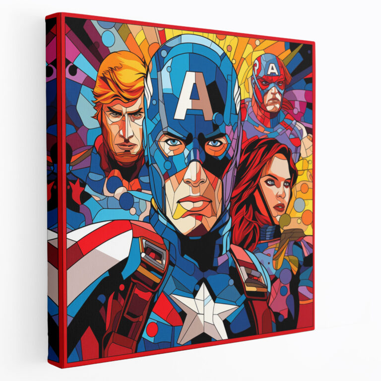 Marvel Temalı Duvar Dekorasyonu - Pop Sanat Esintili Kanvas Tablo - Canlı Renkler Marvel