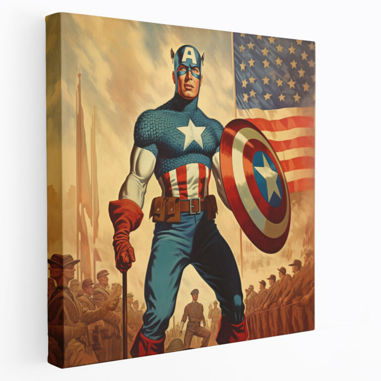 Marvel Kaptan Amerika Duvar Sanatı - Kanvas Ev Dekorasyonu