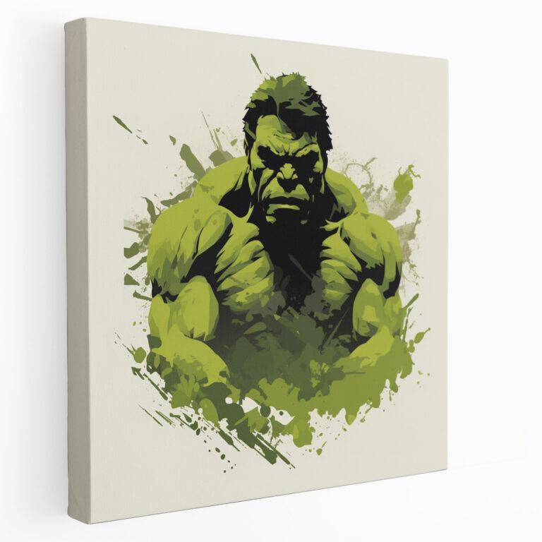 Marvel Kanvas Tablo - Minimalist Grafik Tasarım - Duvar Sanatı Hulk Minimalist Tasarım