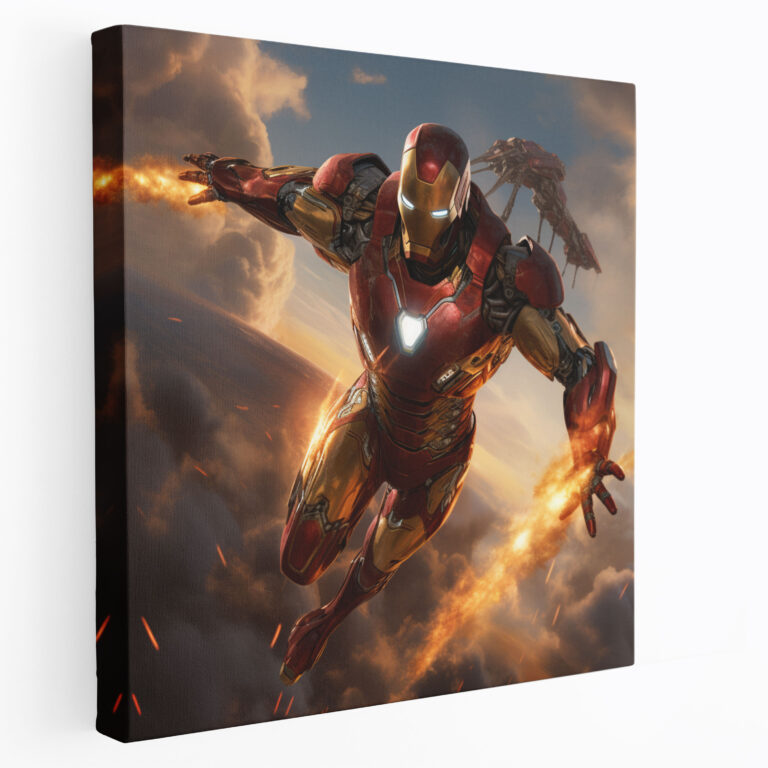 Marvel Kanvas Tablo - Hareket Halindeki Demir Adam Duvar Sanatı