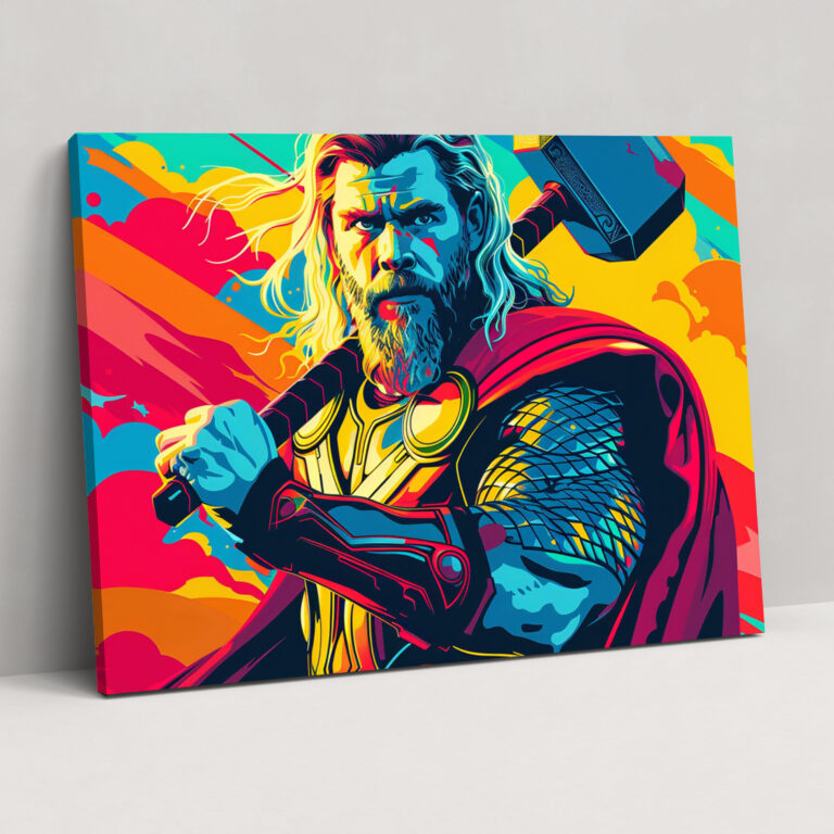 Mitoloji Duvar Dekorasyonu - Mitoloji Thor Ev Dekorasyonu Kanvas Tablo