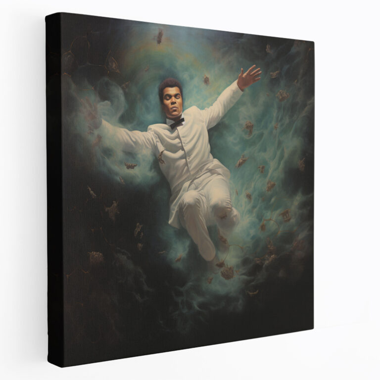 Muhammad Ali Kanvas Tablo - Gerçeküstü Duvar Sanatı - Etkileyici Muhammad Ali Kanvas Tablo Duvar Dekorasyonu