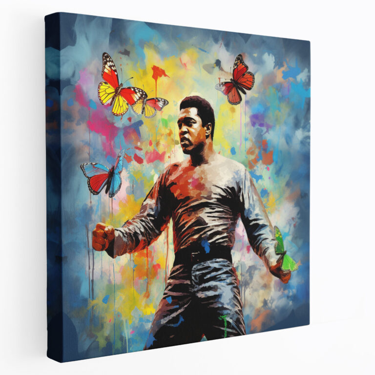 Muhammad Ali İlham Veren Kanvas Tablo - Duvar Sanatı İlham Veren Tasarım