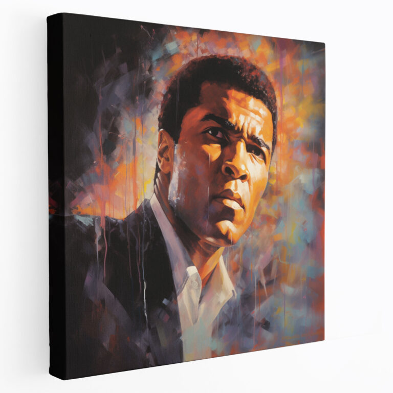 Muhammad Ali Yansımalı Kanvas Tablo - Duvara Asılan Muhammad Ali Sanatı
