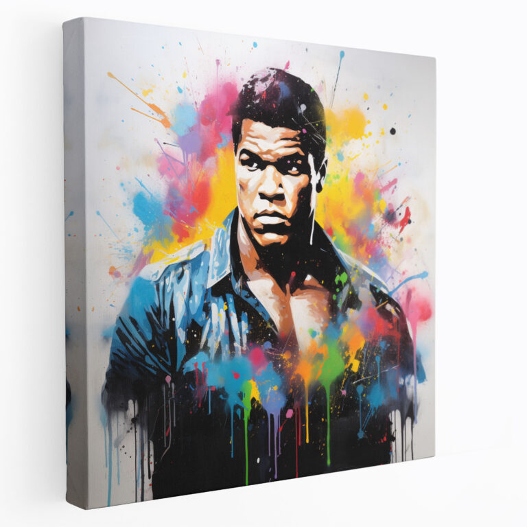 Muhammad Ali Sokak Sanatı Graffiti Kanvas Tablo - Ev Dekorasyonu