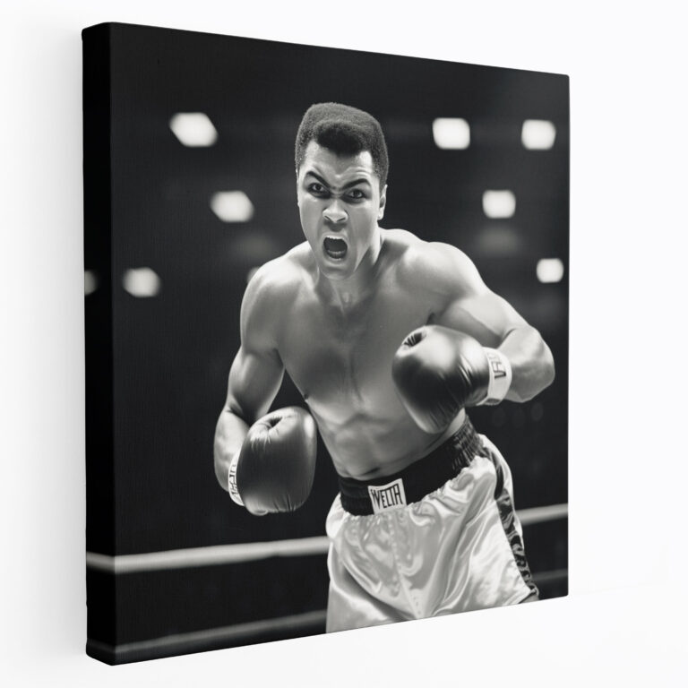 Muhammad Ali Duvar Sanatı - Siyah Beyaz Kanvas Tablo - Ev Dekorasyonu için Muhammad Ali Siyah Beyaz Kanvas