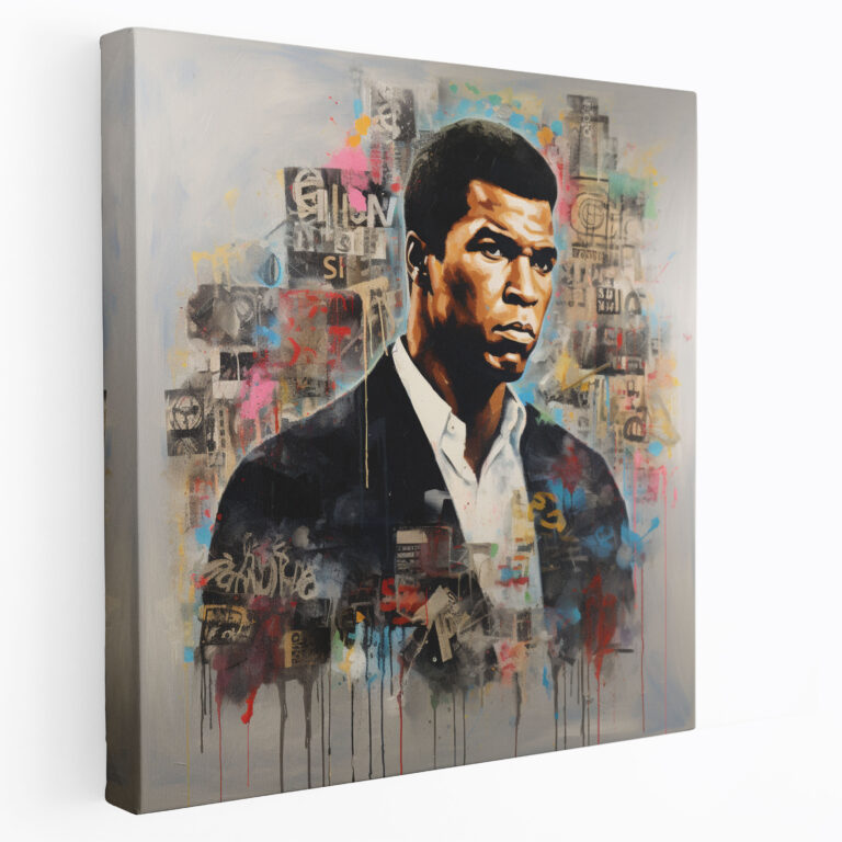 Muhammed Ali Duvar Dekorasyonu - Modern Karışık Medya Kanvas Tablo - Duvar Sanatı