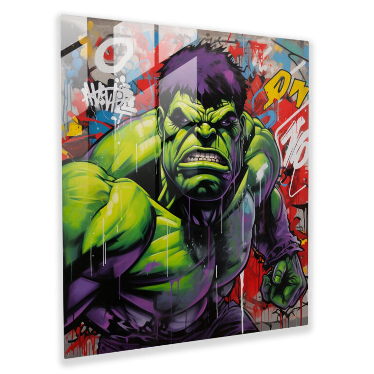 Marvel Cam Tablo - Hulk Graffiti Güç Sanat Eseri - Duvar Süsleme