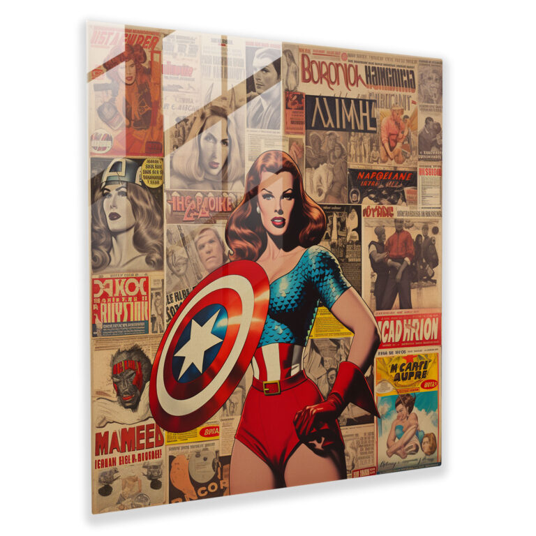 Marvel Vintage Koleksiyonu Cam Tablo - Marvel Çizgi Roman Kapakları Duvar Dekorasyonu Cam Sanatı
