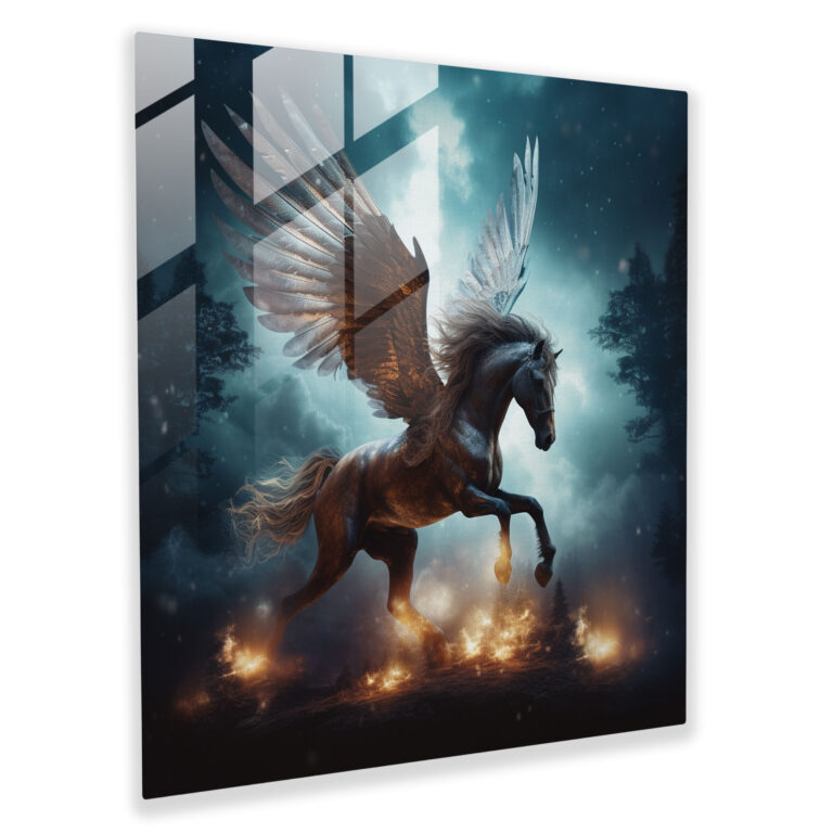 Göksel Harikalar Cam Tablo - Uçan Pegasus