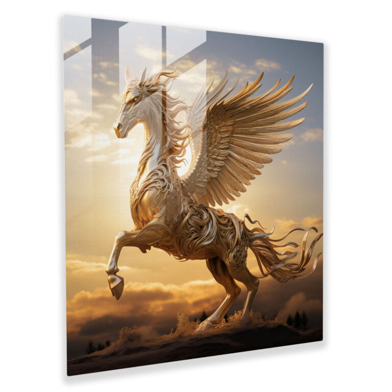 Büyülü Pegasus Cam Tablo Sanatı
