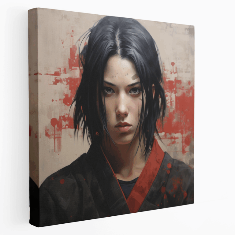 Hüzünlü Itachi Gerçekçi Portre Kanvas Tablo