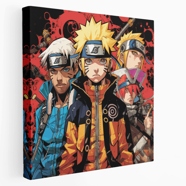 Pop Art Naruto ve Arkadaşları Kanvas Tablosu