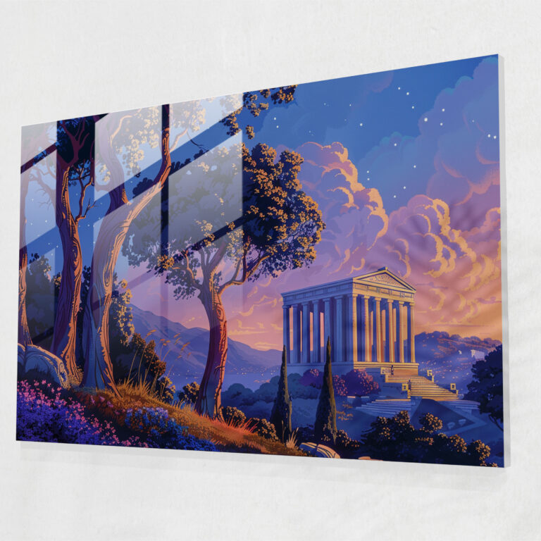Neoklasik Cam Tablo - Ev Dekorasyonu Modern Sanat