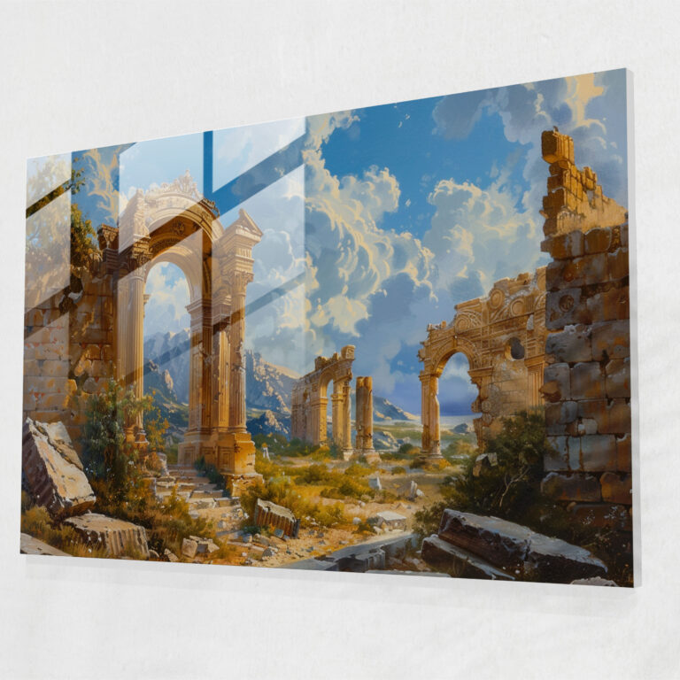 Neoklasik Modern Sanat: Antik Harabeler - Neoklasik Modern Sanat Cam Tablo