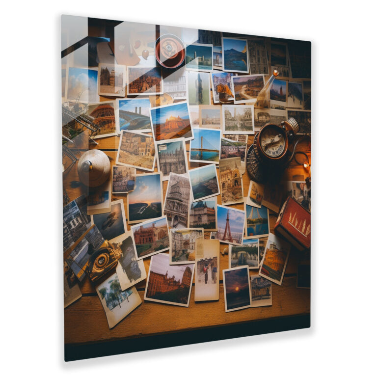 Eski Kartpostal Nostaljisi Cam Tablosu - Nostalji Cam Duvar Sanatı Cam Tablo Cam Sanatı