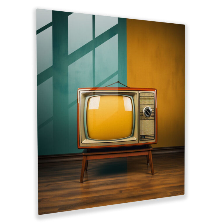 Nostaljik Cam Tablo: Retro TV Statik Ekran Ev Dekorasyonu