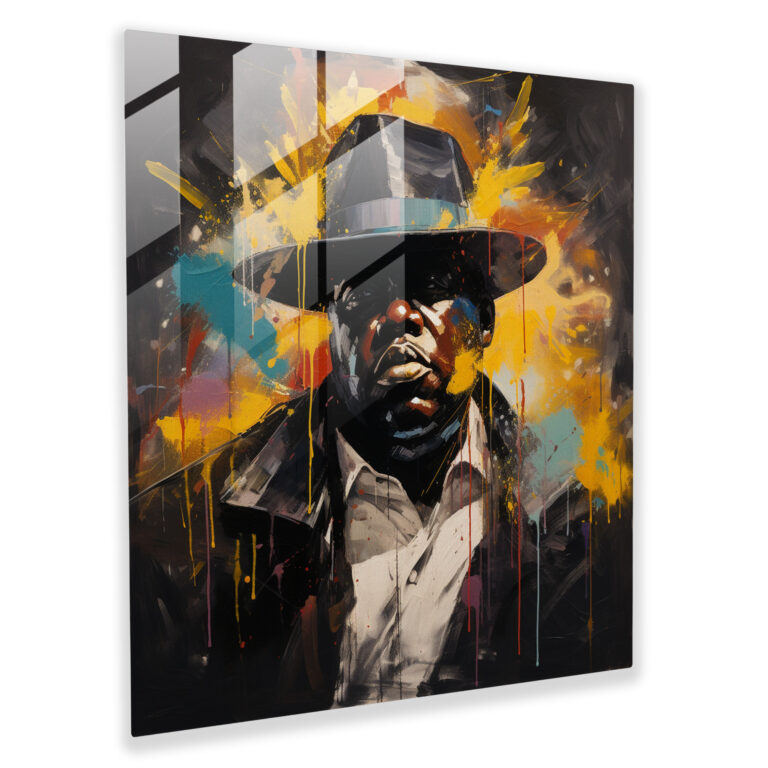Duygusal Notorious Big Cam Tablo - Soyut İfadeci Tablo - Ev Dekorasyonu Cam Sanat
