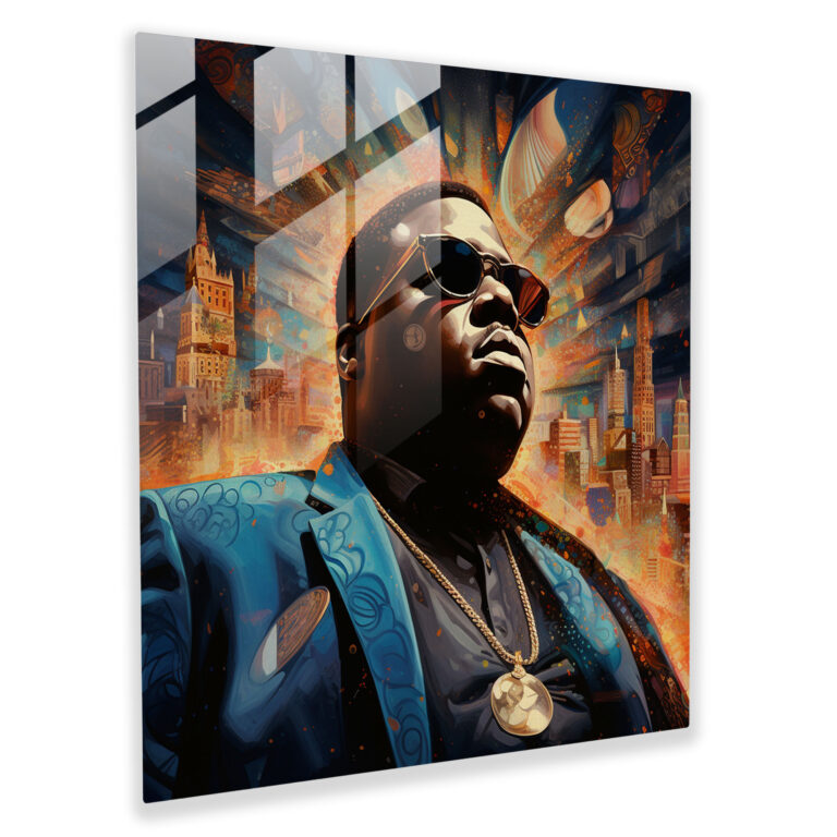 Notorious B.i.g. Surreal Cam Tablo - Notorious Big Hayalperest Surrealist Duvar Dekorasyonu