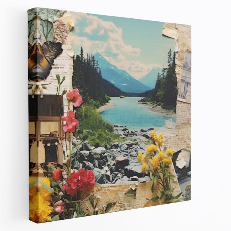 Nostaljik Kanvas Tablo - Vintage Kartpostal Kolaj Duvar Sanatı