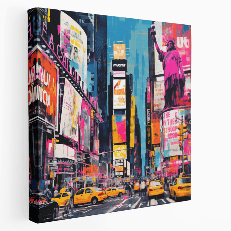 Times Square Neon Pop Art Kanvas Tablo