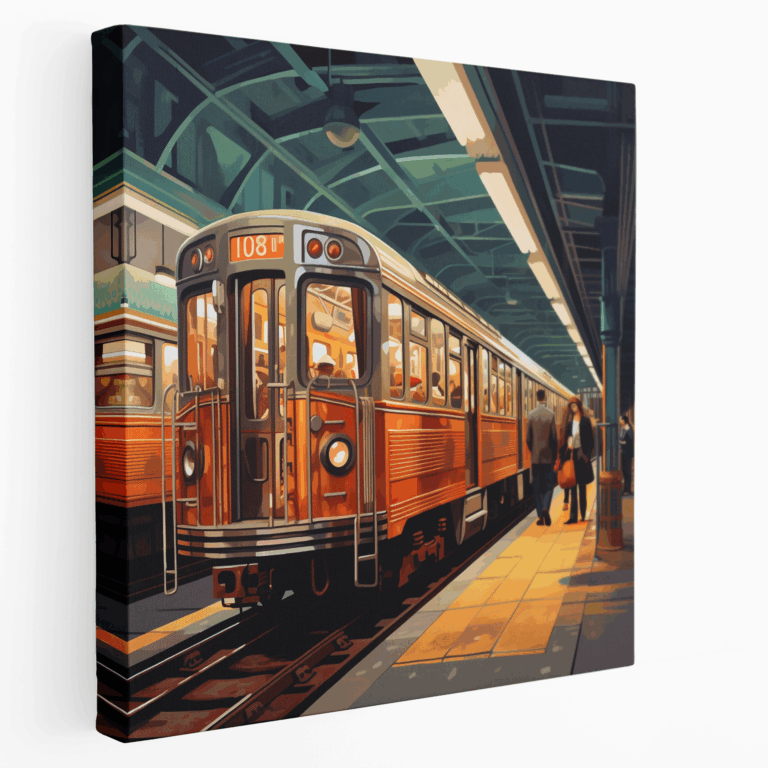 Vintage New York Metro Vagonları Kanvas Tablo