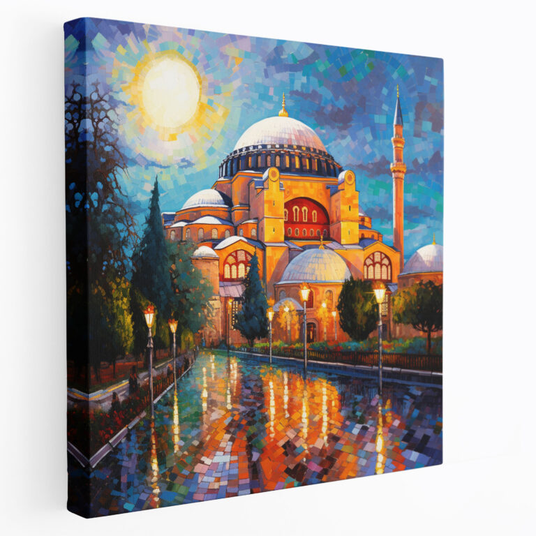 Hagia Sophia'nın Mozaiğinin Işıltılı Büyük Kanvas Tablosu