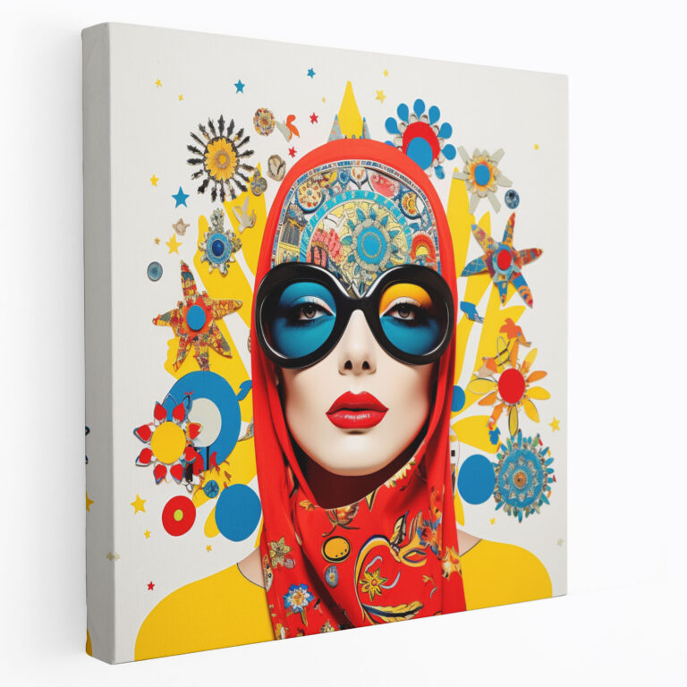 Yüksek Kaliteli Kanvas Tablo - Pop Art Osmanlı Sembolleri ve Canlı Kolaj Duvar Sanatı