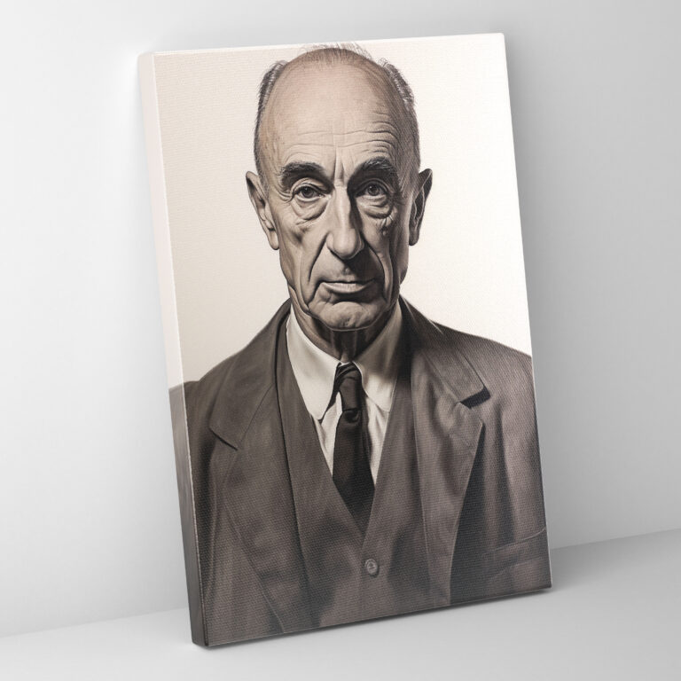Oppenheimer Gerçekçi Tuval Tablo - Ikoniğ Portre Kömür Çizimi