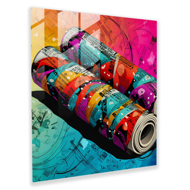 Pop Art Papyrus Cam Tablo - Yaratıcılık ile Papyrus ve Cam Sanatı