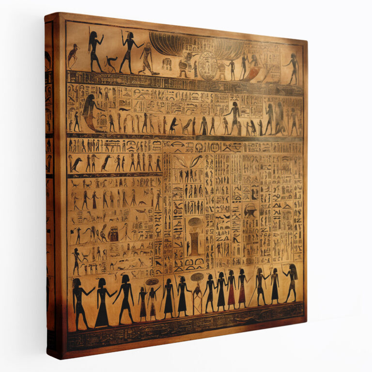 Mısır Yaratılış Duvar Sanatı Kanvas Tablo - Papyrus Antik Mısır Duvar Dekorasyonu