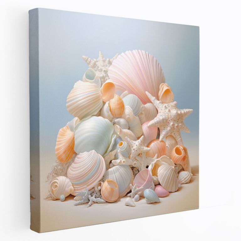 Pastel Deniz Kabuğu Natura Tablo - Huzurlu Duvar Dekorasyonu - Pastel Duvar Sanatı Huzurlu Pastel Doğal Yaşam Zarif Kompozisyon