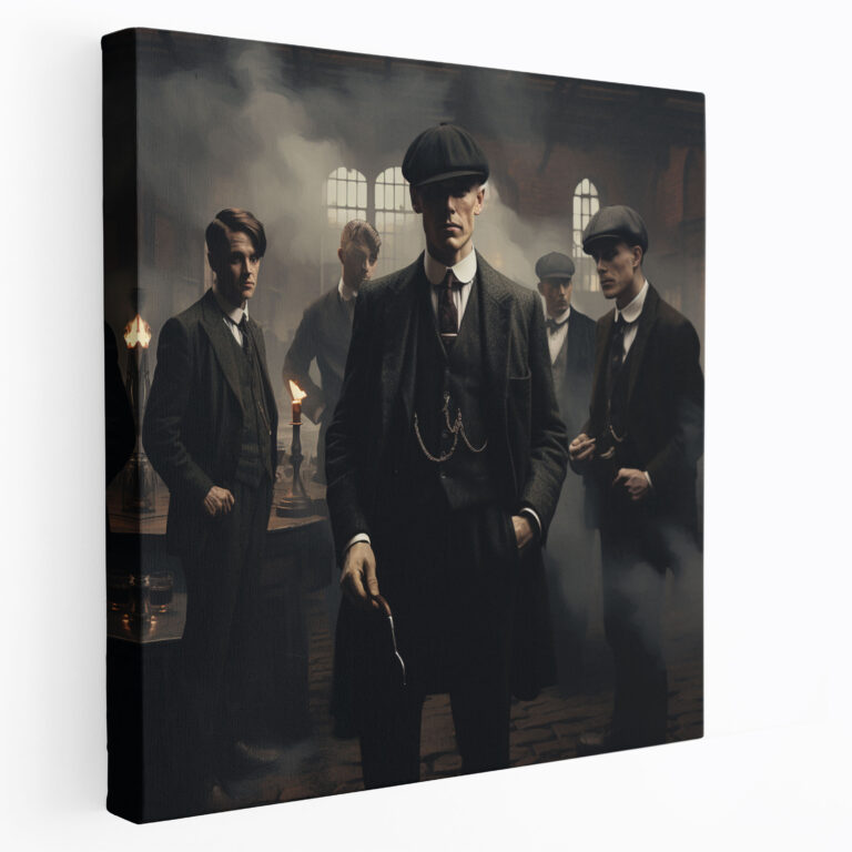 Peaky Blinders Duvar Sanatı - Çete Toplanma Anının Sanatsal Yorumu Kanvas Tablo - Peaky Blinders Dostluk Çete Toplanması Sanatsal Yorum