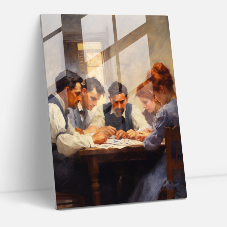 Empresyonist Oyun Kartları Cam Tablo - Oyun Kartları Modern Sanat Cam Duvar Sanatı