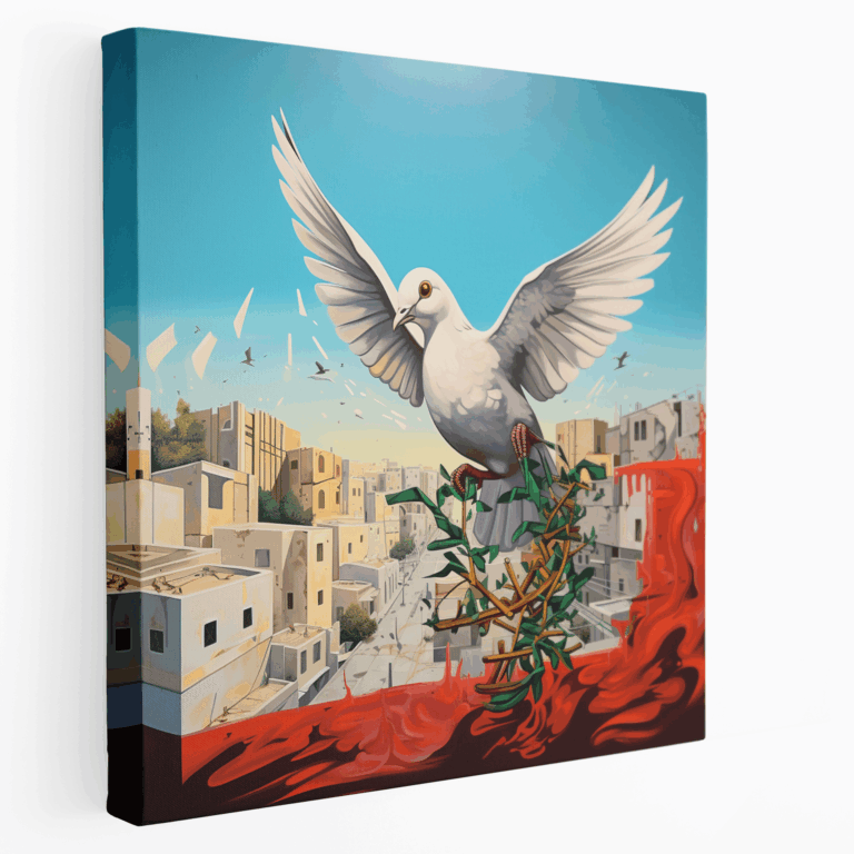 Graffiti Barış Duvarı Kanvas Tablo Baskı