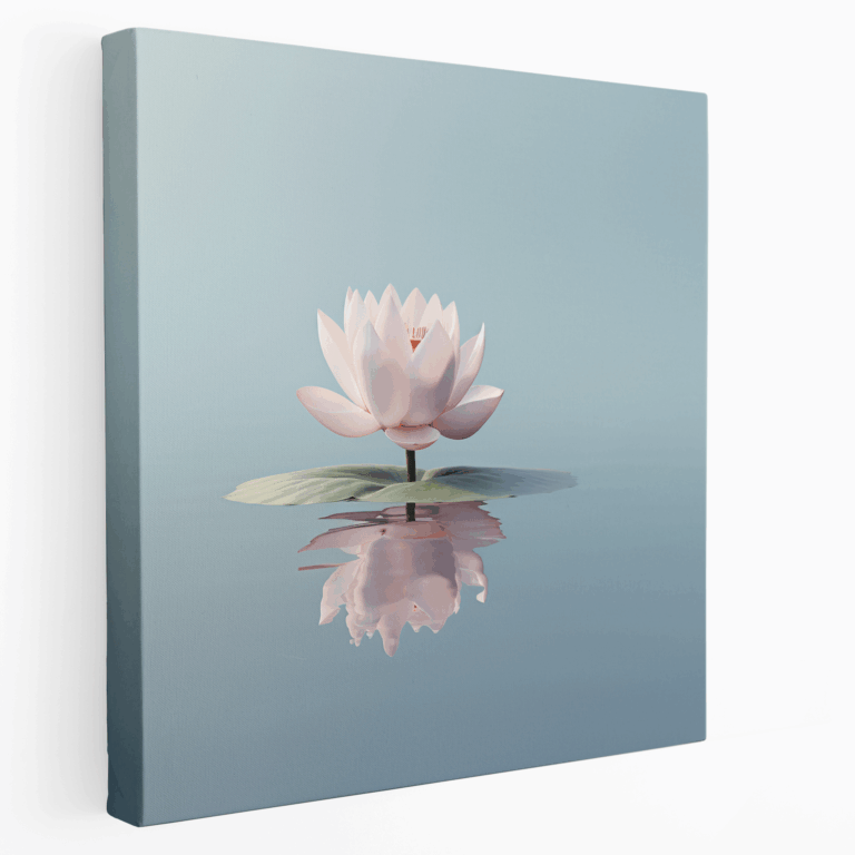 Huzur Veren Lotus Göleti Minimalist Kanvas Tablo