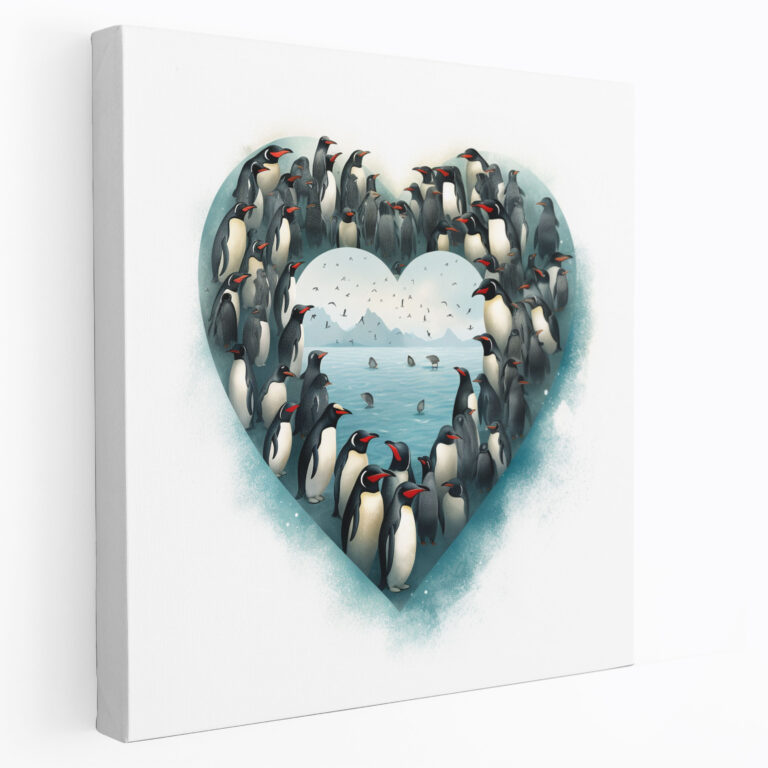 Penguen Duvar Dekorasyonu - Sanatsal Penguen Koleksiyon Kalp - Penguen Penguen Koleksiyon Sanatı Sanatsal Penguen Koleksiyonu Ev Dekorasyonu