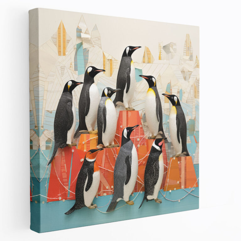 Penguen Kanvas Tablo - Oyunbaz Koleksiyon Penguenler - Ev Dekorasyonu Benzersiz