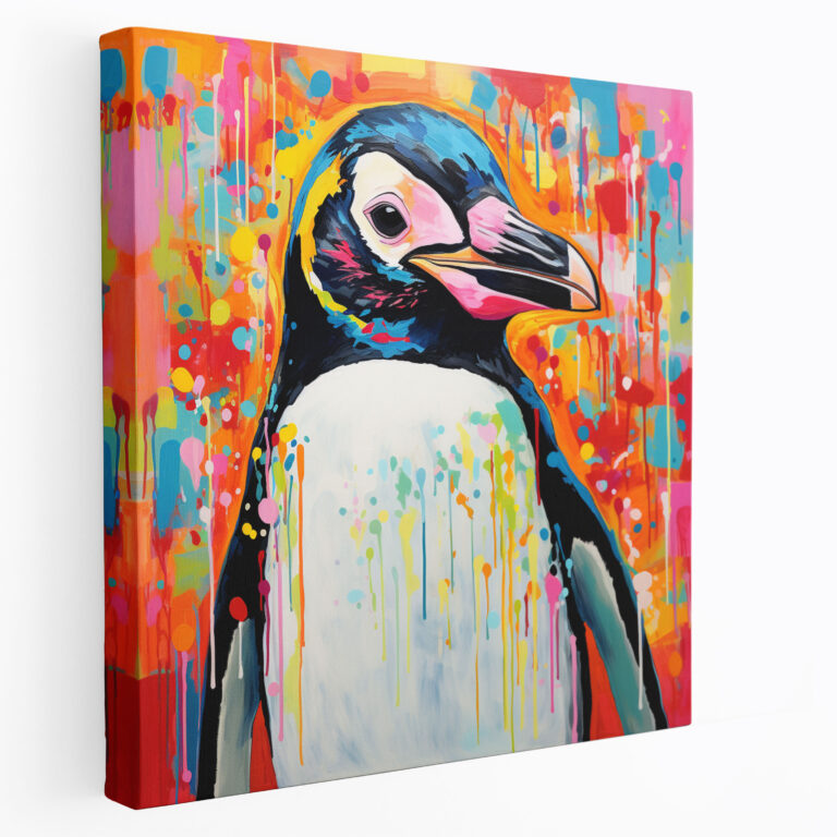 Penguen Kanvas Tablo - Modern Pop Penguen - Duvar Sanatı Kanvas Duvar Sanatı Cesur Desenler