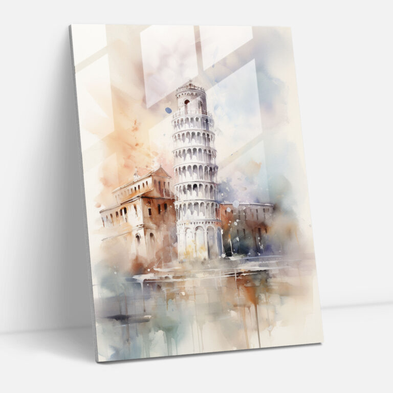 Pisa Eğik Kulesi Cam Tablo Sanatı - Eğik Kule Cam Tablo Pisa Eğik Kulesi Cam Duvar Sanatı